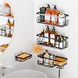 KEGII Shower Caddy with Soap Holder Self Adhesive 4 Pieces Black view 2