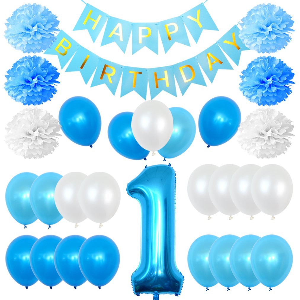 Amazon Com 1st Birthday Boy Decorations Kit First Birthday