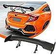 KKoneAuto 47Inch Universal GT Wing Spoiler Racing Spoiler for Cars Adjustable Rear Trunk Spoiler, Lightweight ABS Car Spoiler Wing (Carbon Fiber Style)