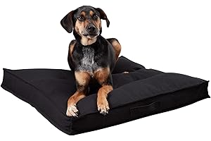 South Pine Porch Mila Square Tufted Pillow Style Dog Bed, Black, Medium (32" x 32")