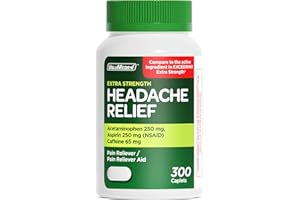 ValuMeds Extra-Strength Headache & Migraine Relief | Acetaminophen, Aspirin (NSAID) 250mg, Caffeine 65mg | Generic Pain Reliever for Migraine, Arthritis, Muscle & Joint Pain | 300 Caplets