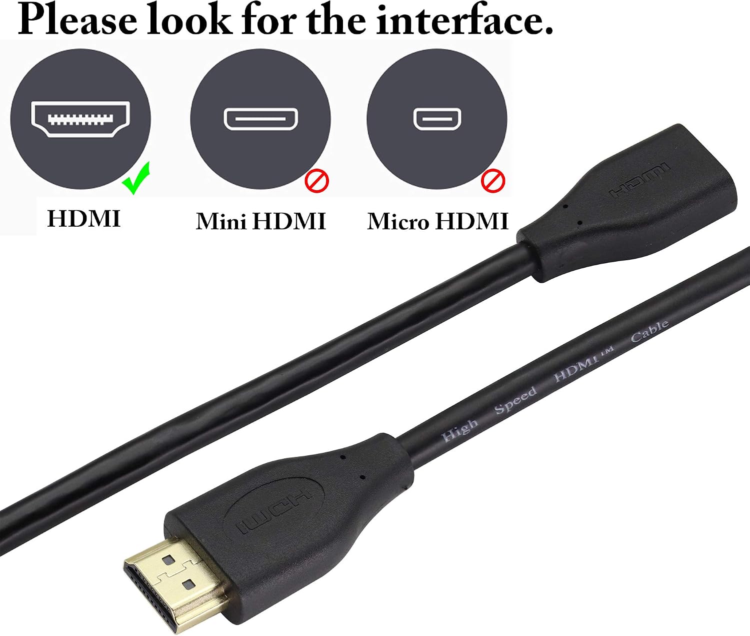 zdyCGTime 1080P 4k High Speed Ultra HD hdmi male cable,HDMI male to HDMI female adapter cable,Compatible with LCD TV,projector,set-top box,Xbox and other devices with HDMI interface.(20cm/2Pack) - Image 4