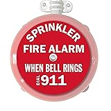 RepelFire Fire Sprinkler Alarm Bell Sign 7" Round
