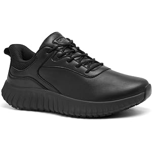 SHULOOK Non Slip Work Shoes for Men Food Service Kitchen Chef Restaurant | Waterproof Slip-Resistant Slip-On Easy-Clean Light