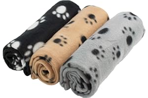 DIGIFLEX 3 x Large Dog Cat Pet Soft Fleece Blankets 68cm x 92cm