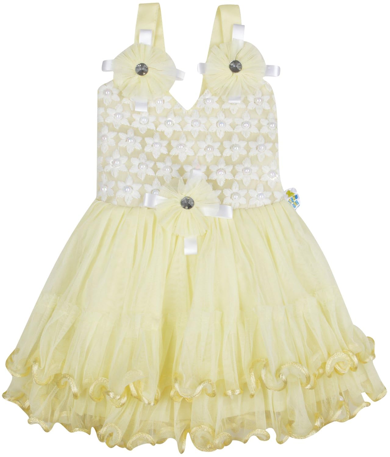 yellow party wear dress for baby girl
