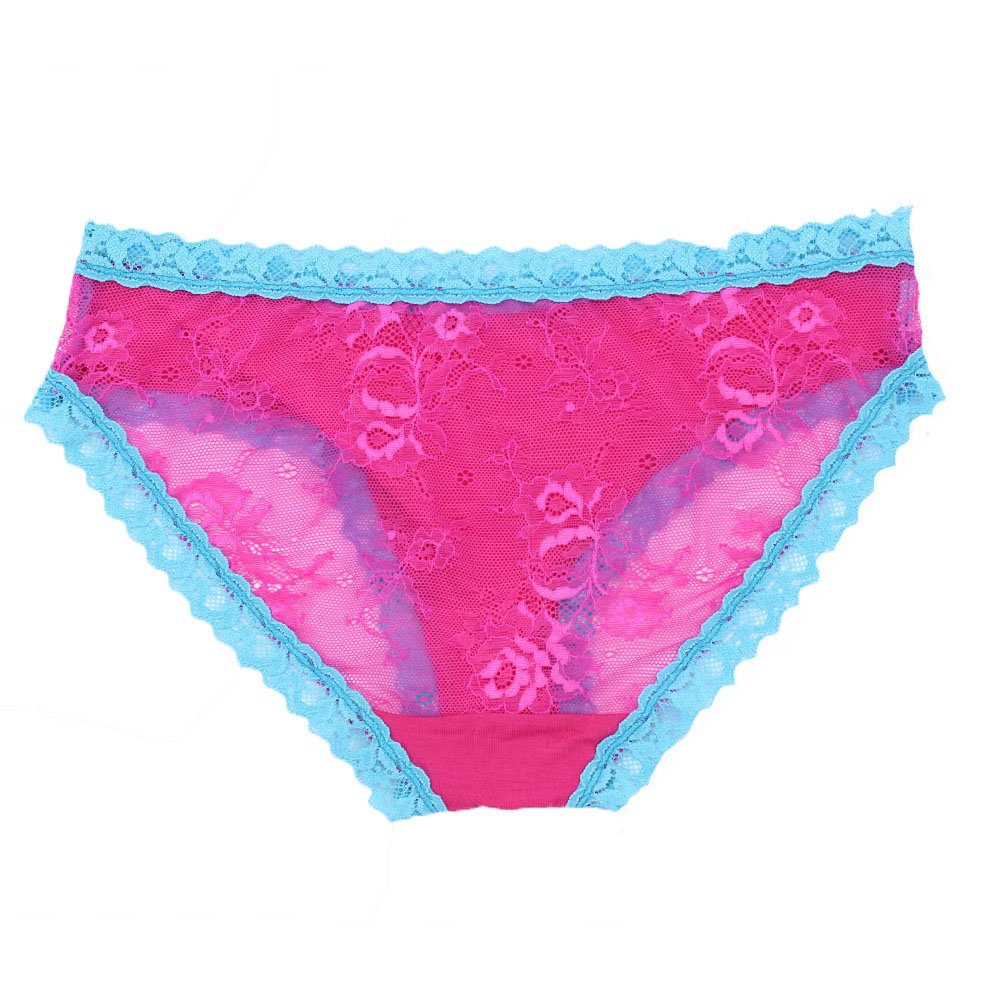 LOVEYOUSEXY Women Underwear Lace Soft Cotton Panties Lingerie Hipster Underwear 5 Pack Colors(XL)