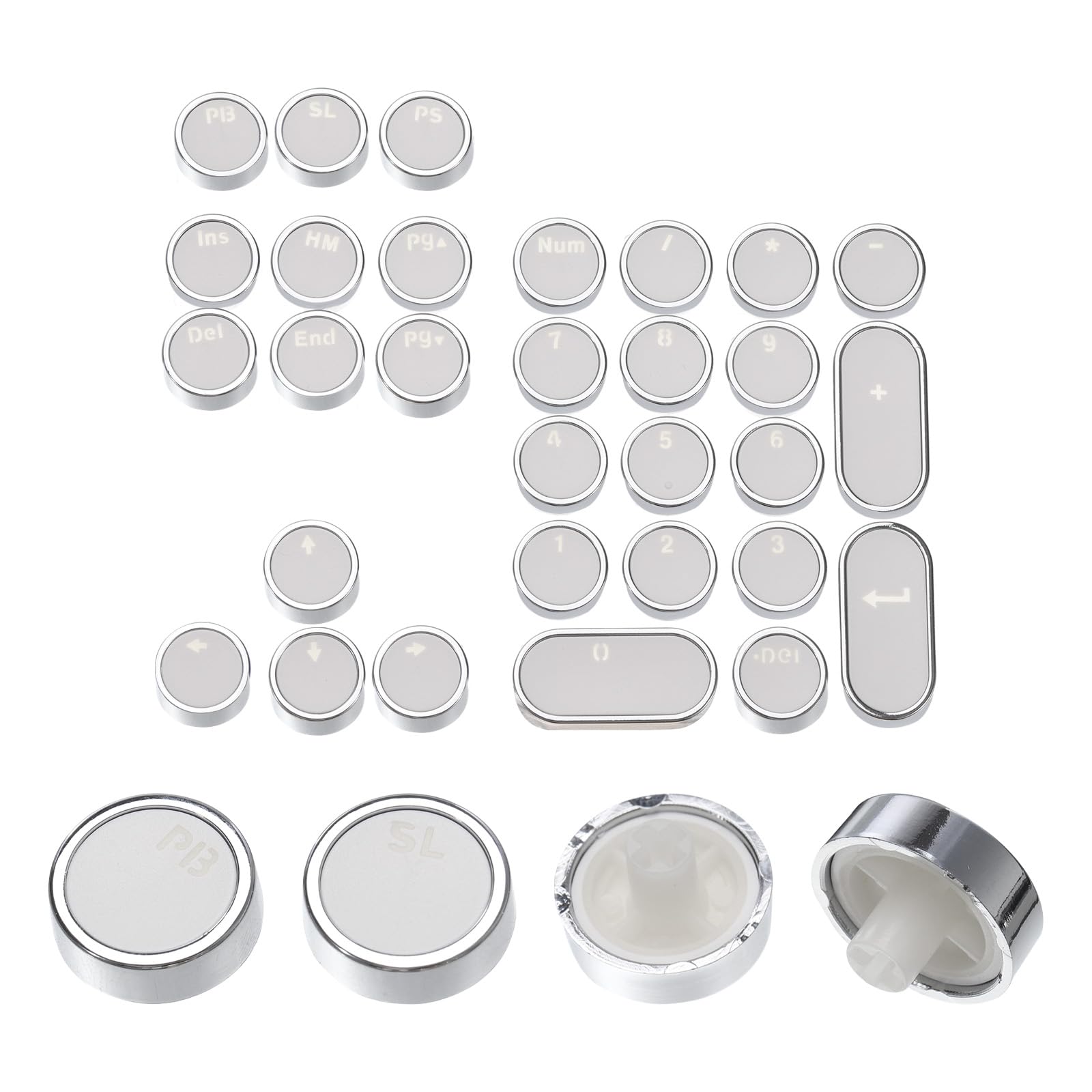 Uxcell 30 Key PBT Keycap Set OEM Profile Backlit Double Shot 60% for Keys Mechanical Keyboard Layout, White