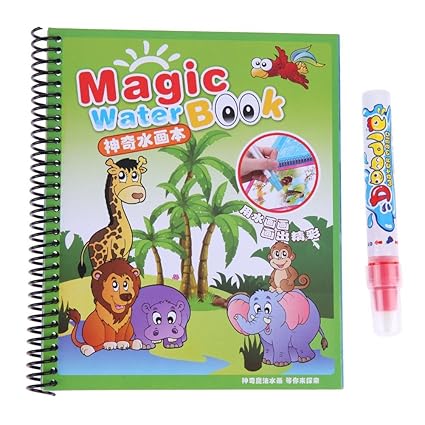 Questionno Magic Reuse Water Colouring Book with Doodle Pen Kids Educational Toy