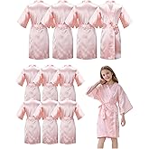 IVRRISS 10pcs Kid Girls Spa Party Robes Set Silky Plain Kimono Robes for Wedding Birthday