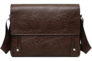 PORT&LOTUS Messenger Bags for Men - Small PU Leather Crossbody Bags