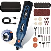 Gabujau Cordless Rotary Tool Kit Mini, 7.4V 12-Speed Power USB Rechargeable | 3D Printer Sanding, Jewelry Making, Wood Carving, Polishing, Drilling DIY Crafts with 51 Accessories