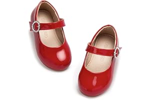 Otter MOMO Toddler/Little Girls Flower Girl Shoes Ballerina Flats Shoes Slip-on School Party Dress Shoes