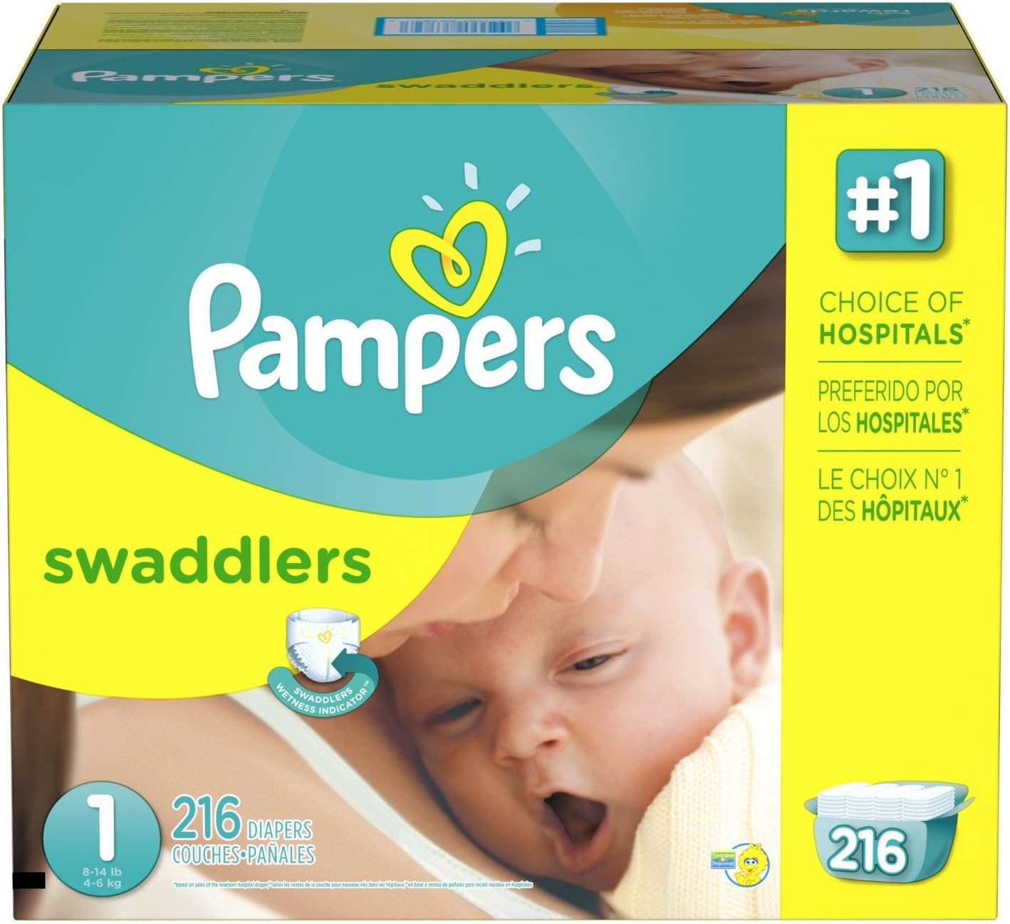 216 pampers swaddlers