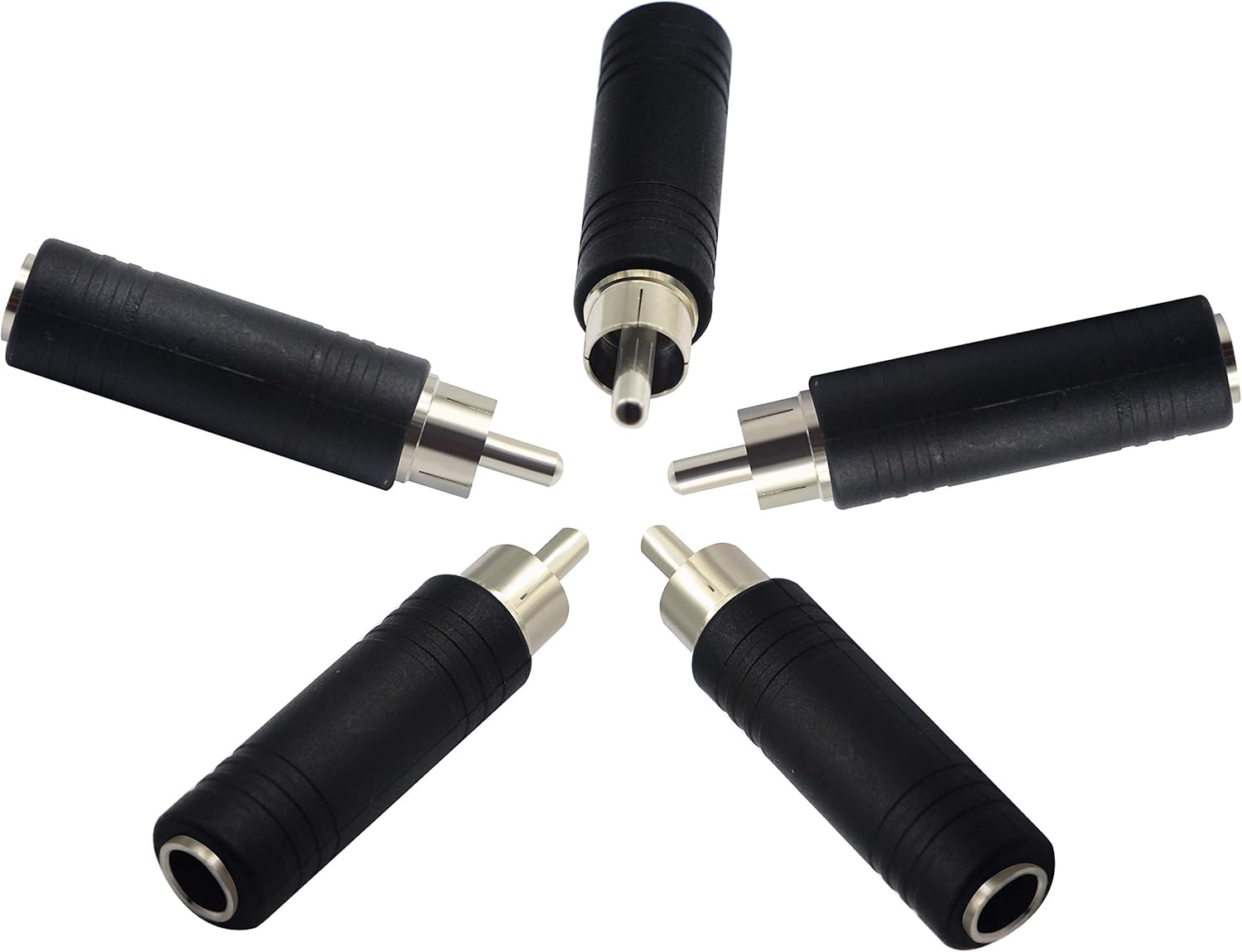 zdyCGTime 6.35mm to RCA Adapter RCA Male Plug to 6.35mm 1/4 Inch Mono Female Audio Mic Plug Adapter Jack Converterr (5 Packs)