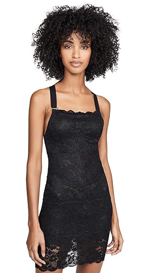 black tight slip dress