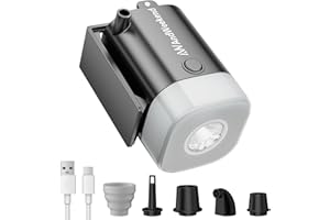 THE WEEKEND Portable Air Pump with LED Lantern – Fast Inflate/Deflate for Air Mattresses, Pool Floats, Sleeping Pads, and Inflatable Toys – Perfect for Camping and Travel