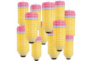 DENYLO PRO 12 Pcs Back to School Pencil Lanterns Hanging Pencil Lanterns Classroom Decorations Welcome Back to School Paper Lanterns Ceiling Party Decor for Classroom Garden Room Baby Shower Party Decorations