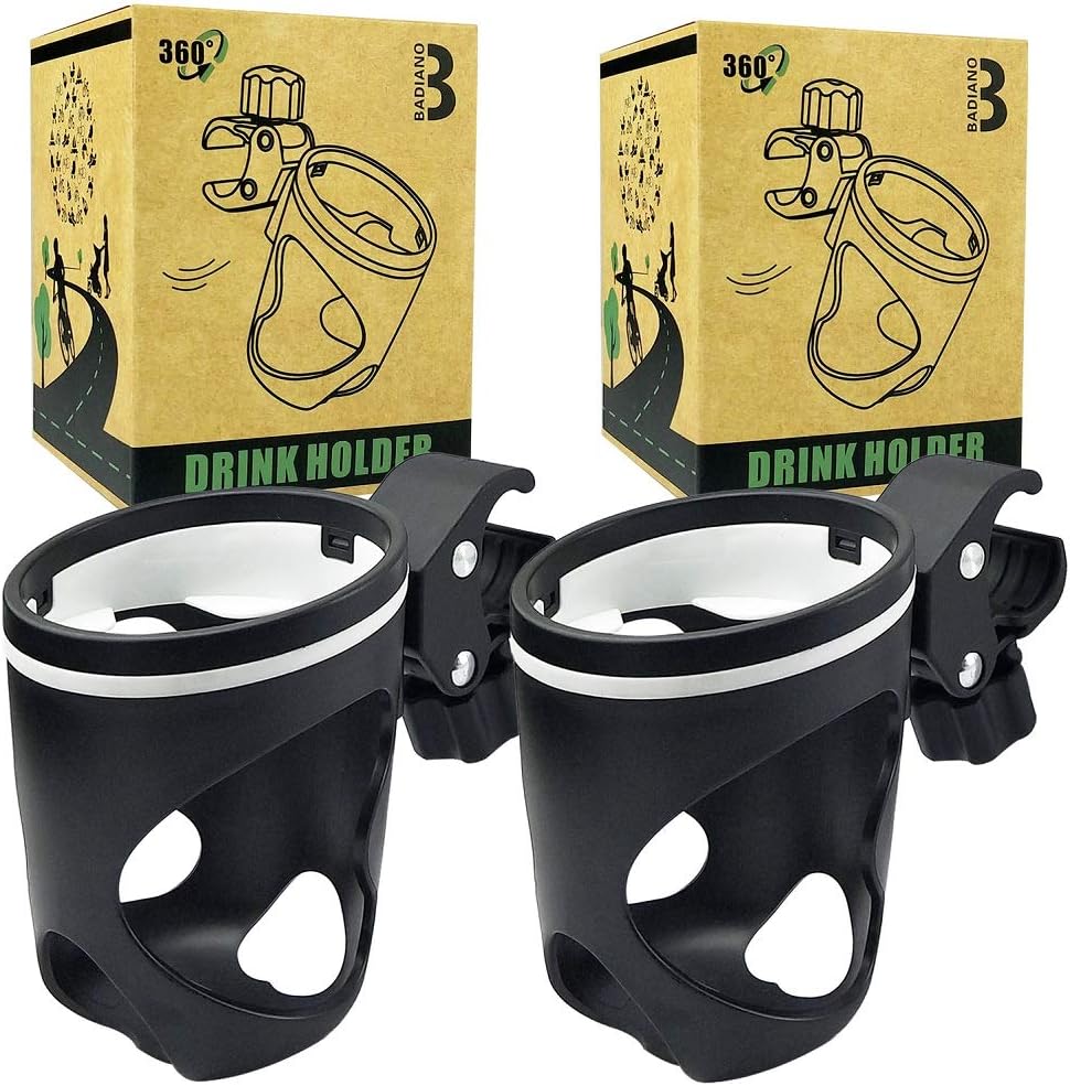 Pack of 2 Stroller Drink Holders, Universal Cup Holder for bikes
