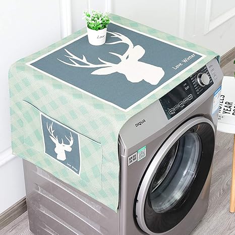 Amazon Yearger 140 X 55 Cm シンプルグリーンダストカバー 洗濯機 冷蔵庫用 コットンリネン 防塵ストレージバッグ ホームインテリア クローゼット吊り下げ収納 オンライン通販