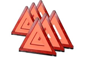 cureder Emergency Warning Triangles, 6 Pack with Packaging Foldable Warning Reflective Triangle Warning Kit, Emergency Triangle for Vehicles, Car Road Reflective Kit for Vehicles Breakdown