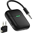 Nulaxy Air in-Flight Bluetooth Wireless Audio Transmitter Receiver for up to 2 AirPods Wireless Headphones, Bluetooth Adapter for All 3.5mm Aux Jacks on Airplanes Black
