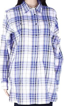 Lauren Womens Plaid Cotton Twill Shirt 