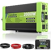 Vansdon 2000W Pure Sine Wave Inverter 12V DC to 120V AC Inverters for RV,Truck, Solar, Home, Off-Grid, Car Power Inverter wit