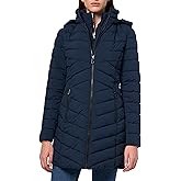 Nautica womens Stretch Puffer Jacket –winter Coat With Interior Bib, Hood & Reinforced Nylon Lining