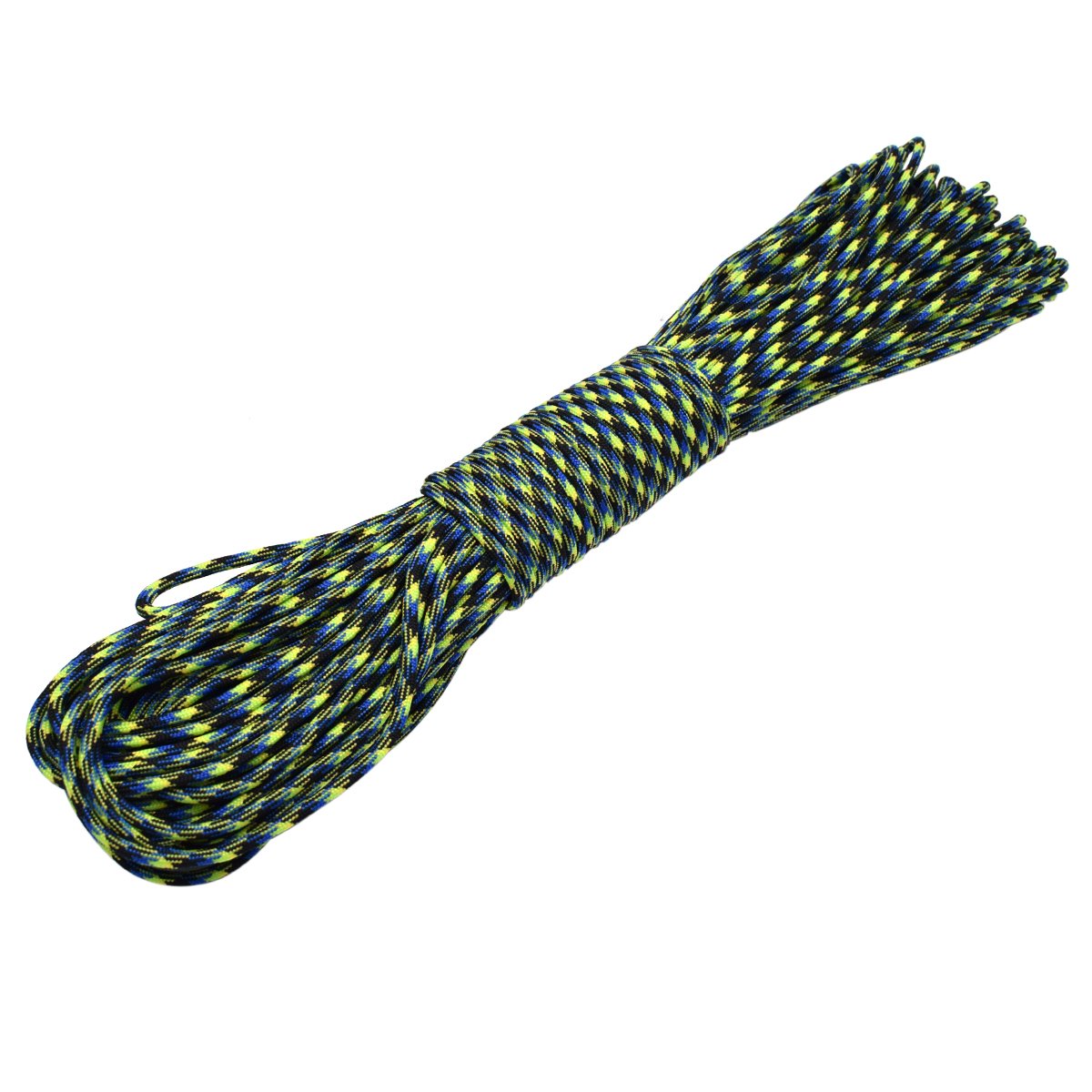 100ft Type III 7 Strand Core Paracord 550 Parachute (55# Blue+Green Camo)