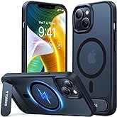 TORRAS for iPhone 13 Case/for iPhone 14 Case Translucent Black | Strong Magnetic & Seamless Stand, Fit for MagSafe, Military-Grade Drop Protection, Sturdy Adjustable Kickstand, Slim Matte Finish | Strong Magnetic, Seamless Stand, iPhone 13 Case, iPhone 14 Case, Fit for MagSafe