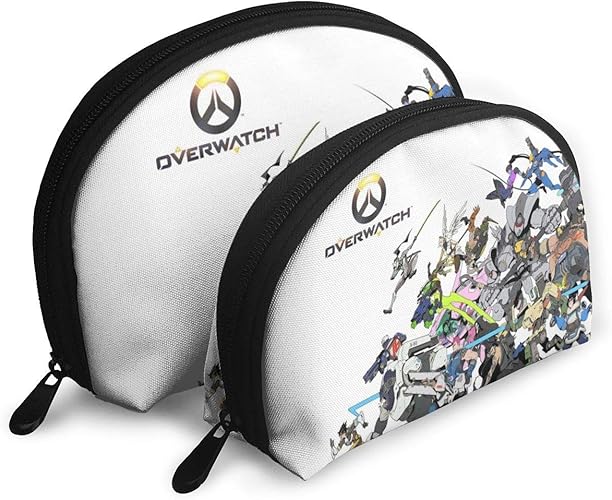 Amazon Ow オーバーウォッチ 女性のクラッチバッグシェルケース収納バッグ 化粧バッグ 仕分けバッグ ファッション 便利な旅行 フィットネス 野外活動 バスルーム 化粧 必需品 収納バッグシェル形状1つの大きなと1つの小さな Generies シューズ バッグ