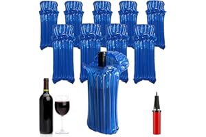 BEILEINICEHK Wine Bags for Travel,Blue Reusable Wine Bottle Travel Protector Bags with Inflator Pump,20 Packs