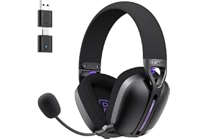 Fone de Ouvido Headset Havit Fuxi-H3 Plus Black, 5 Modos de Conexão, 2.4GHz, Bluetooth, Cabo USB e 3,5mm