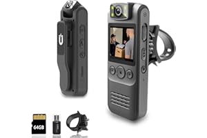 Eastfatkun Body Camera with 1080P HD Video Recording, 64GB Storage, Magnetic Clip, Ideal for Law Enforcement, Home, Riding, Outdoor