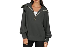 ANRABESS Womens 2023 Fall Fashion Oversized Quarter Zip Pullover Sweatshirts Hoodie for Teen Girls Trendy Y2K Clothes
