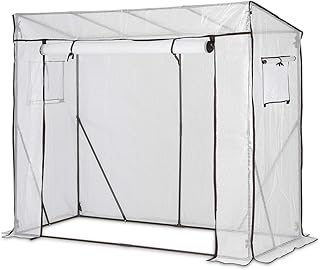 Sekey Tomatengewächshaus Tamara XL, Tomatenzelt Foliengewächshaus Gewächshaus Tomatenhaus Treibhaus mit Tür zum Aufrollen Frühbeet 200x77x146/170cm