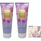 Bath & Body Works Vanilla Ease 2 Pack Moisturizing Body Wash Bundle with a Lavender Dream Bar Soap - Full Size