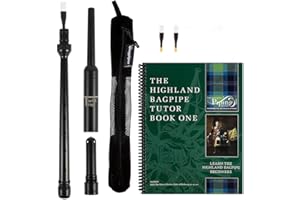 RG Hardie Bagpipe Practice Chanter, College of Piping Tutor Book 1, Breathable Case and Reed Tube with 2 Quality Scottish Ree