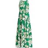 Anne Klein Women's Plus-Size Smocked, Tiered Printed Dress