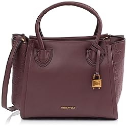 Nine West Camden Satchel, Brown Logo/Merlot