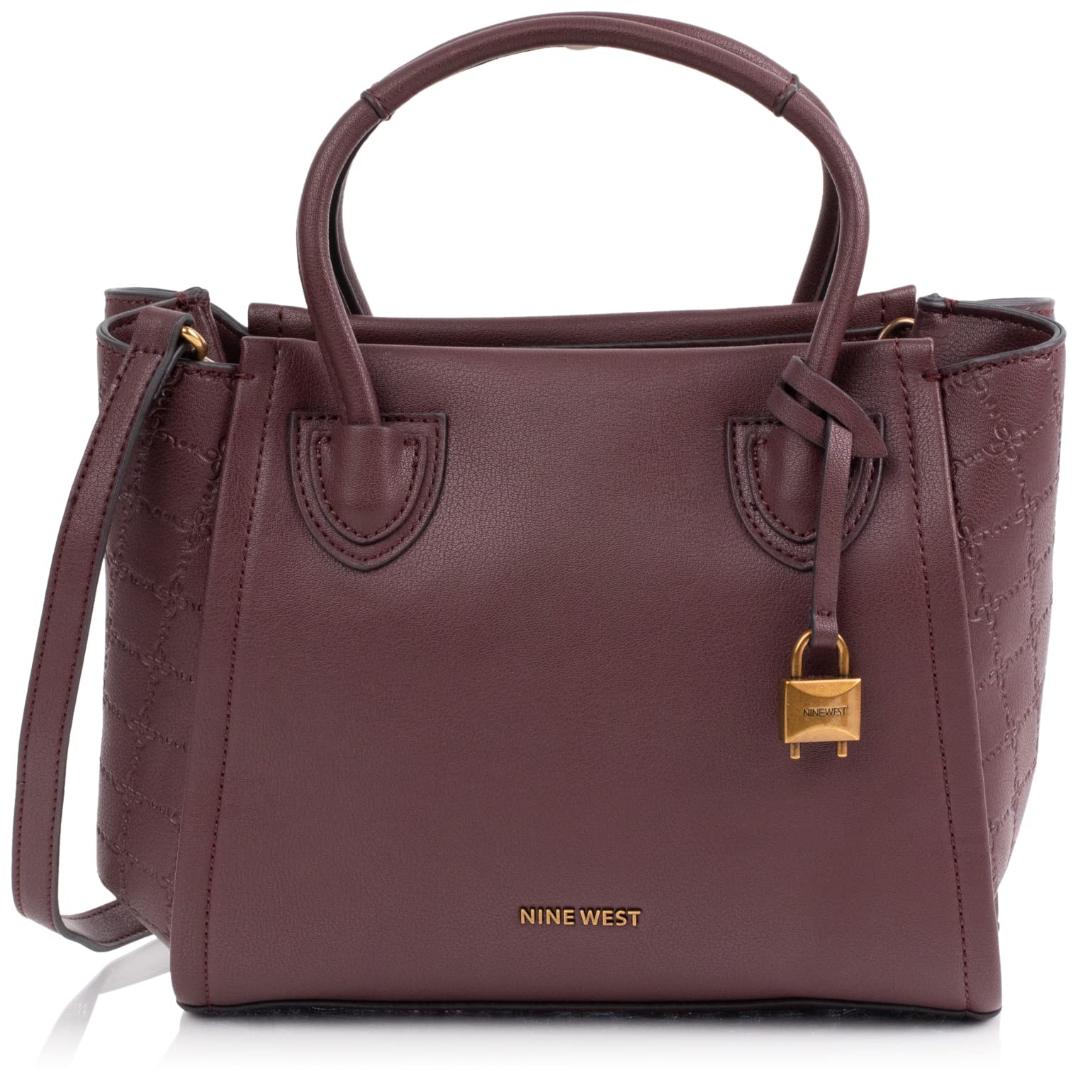 Nine West Camden Satchel, Brown Logo/Merlot