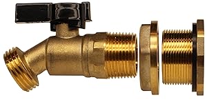 RAINPAL Brass Rain Barrel Quarter Turn Ball Valve Spigot with Bulkhead Fitting