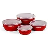 KitchenAid Prep Bowls, Set of 4, Red