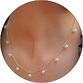 Pearl Necklaces for Women - Chunky & Dainty Real Freshwater Pearl Necklace with 18K Gold Vermeil Necklace for Women - Exquisite and Unique Gold Pearls Necklace Birthday Gifts for Women Mom