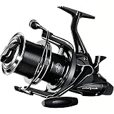 SAMOLLA Double Brake Spinning Reel Heavy Duty Metal Body with CNC Machined Spool 55LB Max Drag 6+1 BB Smooth 4.1:1 High Speed Gear Ratio Saltwater Freshwater Reel for FPL 8000-12000 Series
