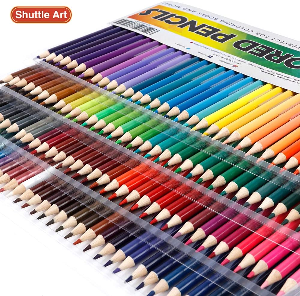 Shuttle Art 136 Colored Pencils, Soft Core Coloring Pencils Set for Adult Coloring Books, Doodling, Sketching, Drawing, Art Supplies : Office Products
