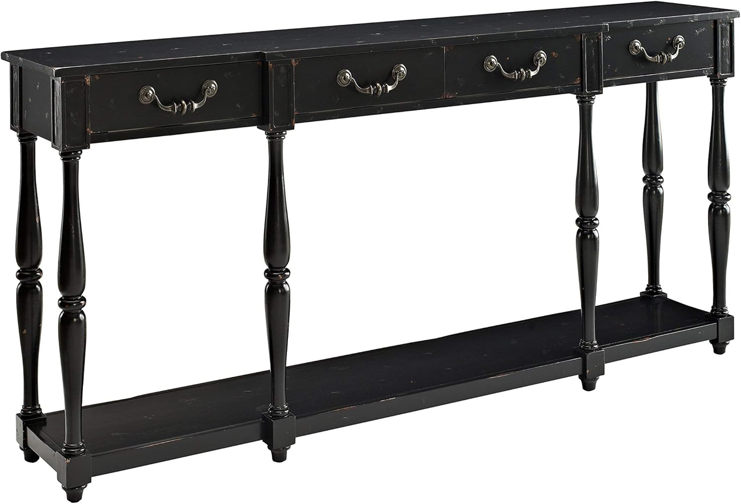 Best Distressed Black Wood Console Table