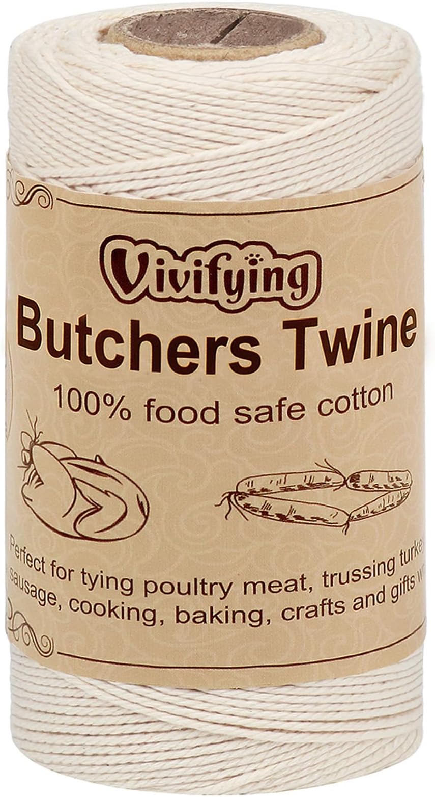 Vivifying Butchers Twine 100m 3ply Cotton Food Safe White Kitchen String