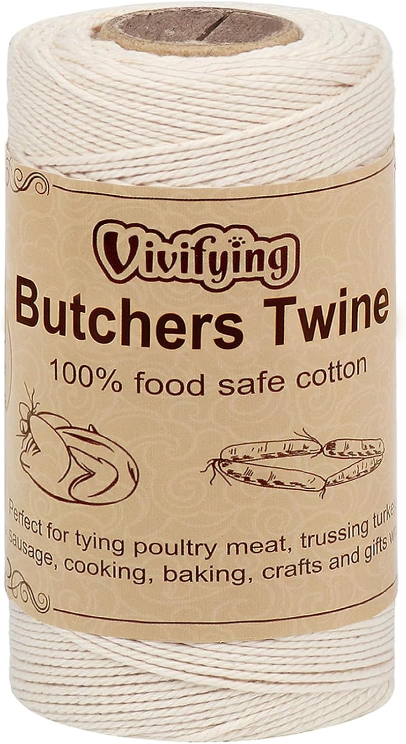 Vivifying Butchers Twine 100m 3ply Cotton Food Safe White Kitchen String